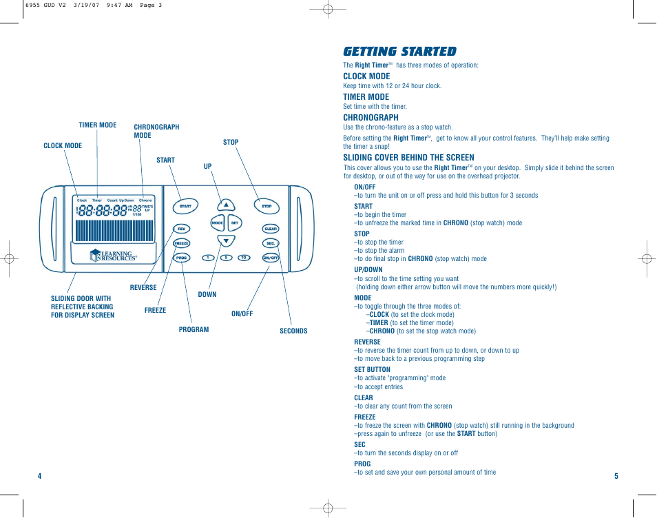 Getting started | Learning Resources RIGHT TIMER LER 6955 User Manual | Page 3 / 6