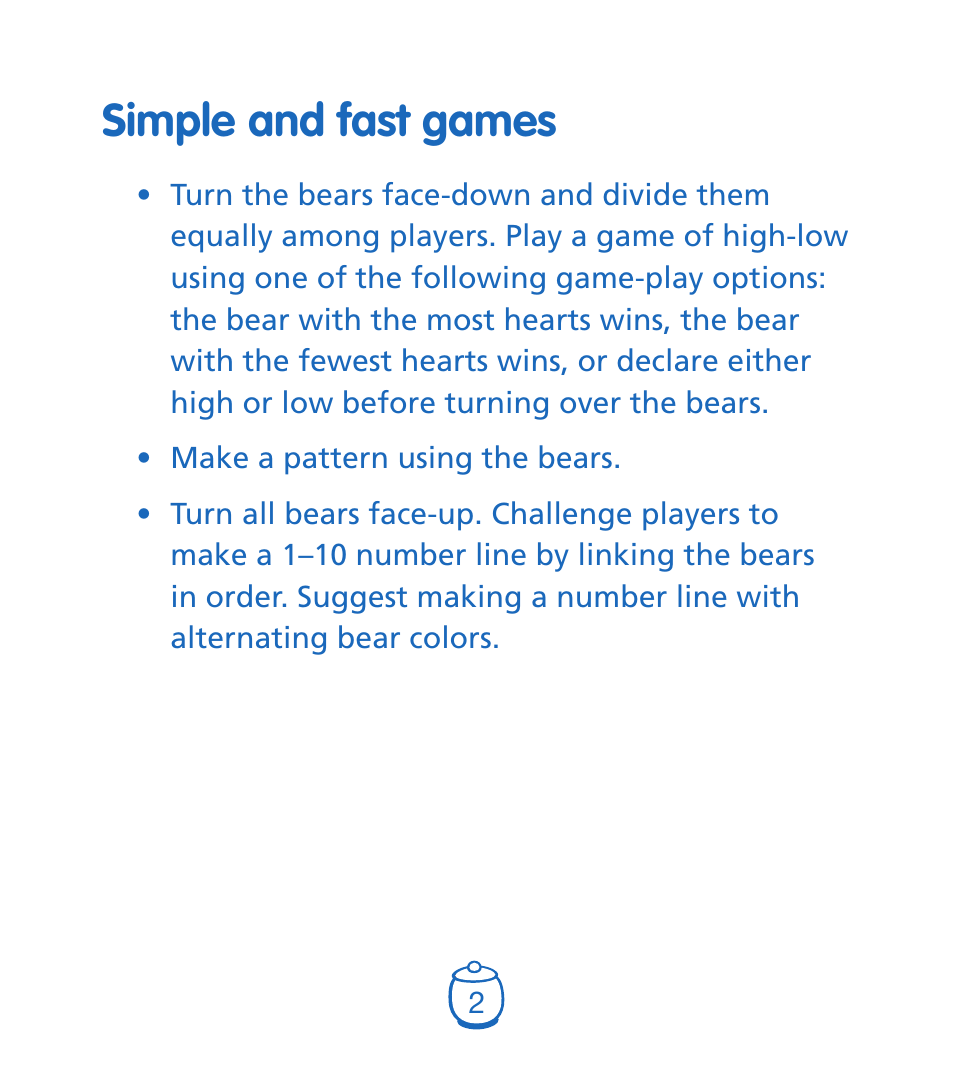 Simple and fast games | Learning Resources LER 1180 User Manual | Page 3 / 8