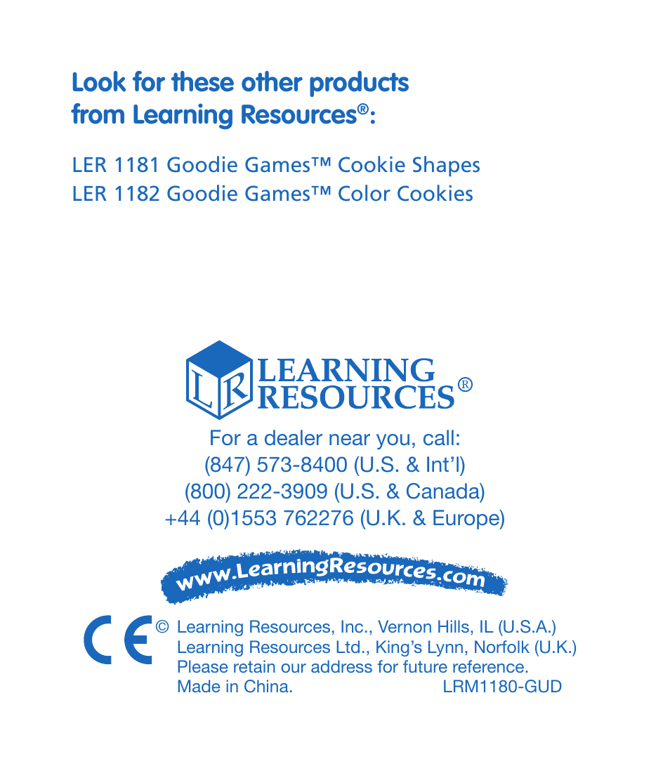 Learning Resources LER 1180 User Manual | Page 8 / 8