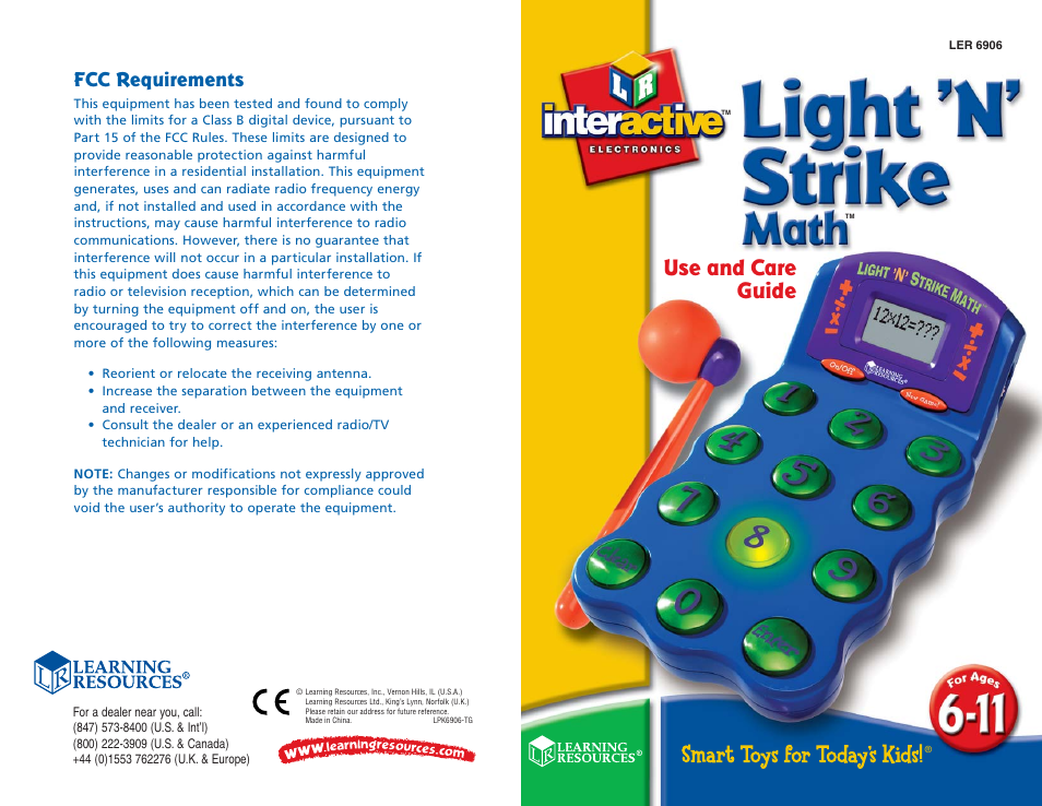 Learning Resources Light 'N' Strike LER 6906 User Manual | 4 pages