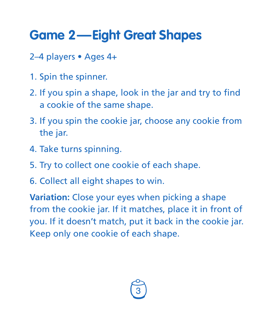 Game 2 — eight great shapes | Learning Resources Goodie Game User Manual | Page 4 / 8