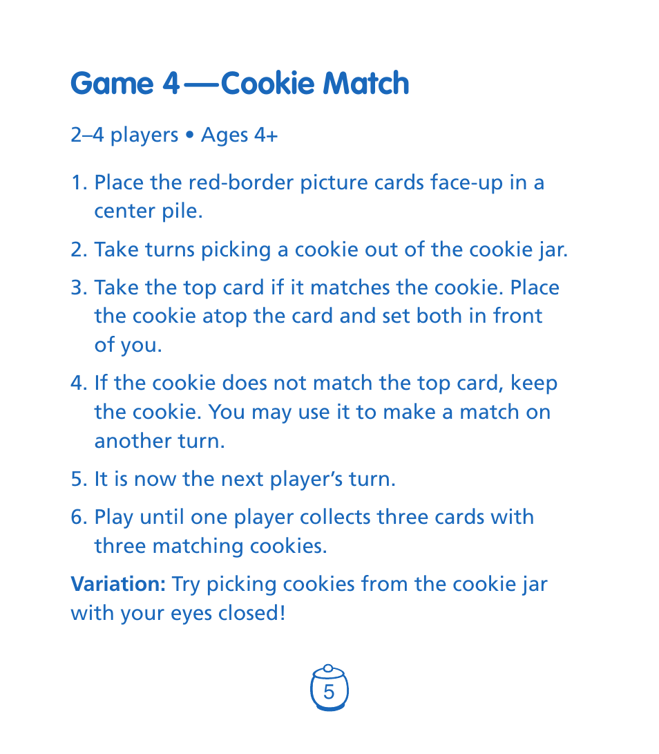 Game 4 — cookie match | Learning Resources Goodie Game User Manual | Page 6 / 8