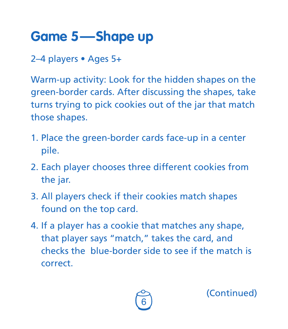 Game 5 — shape up | Learning Resources Goodie Game User Manual | Page 7 / 8
