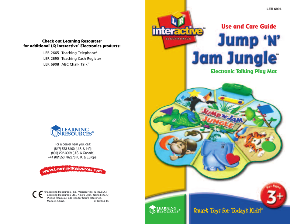 Learning Resources Jump N' Jam Jungle LER 6904 User Manual | 4 pages