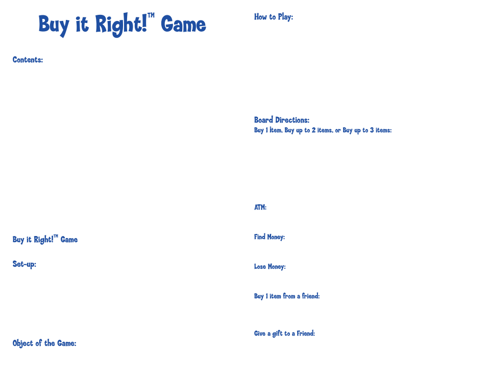Buy it right, Game | Learning Resources Buy It Right User Manual | Page 2 / 2