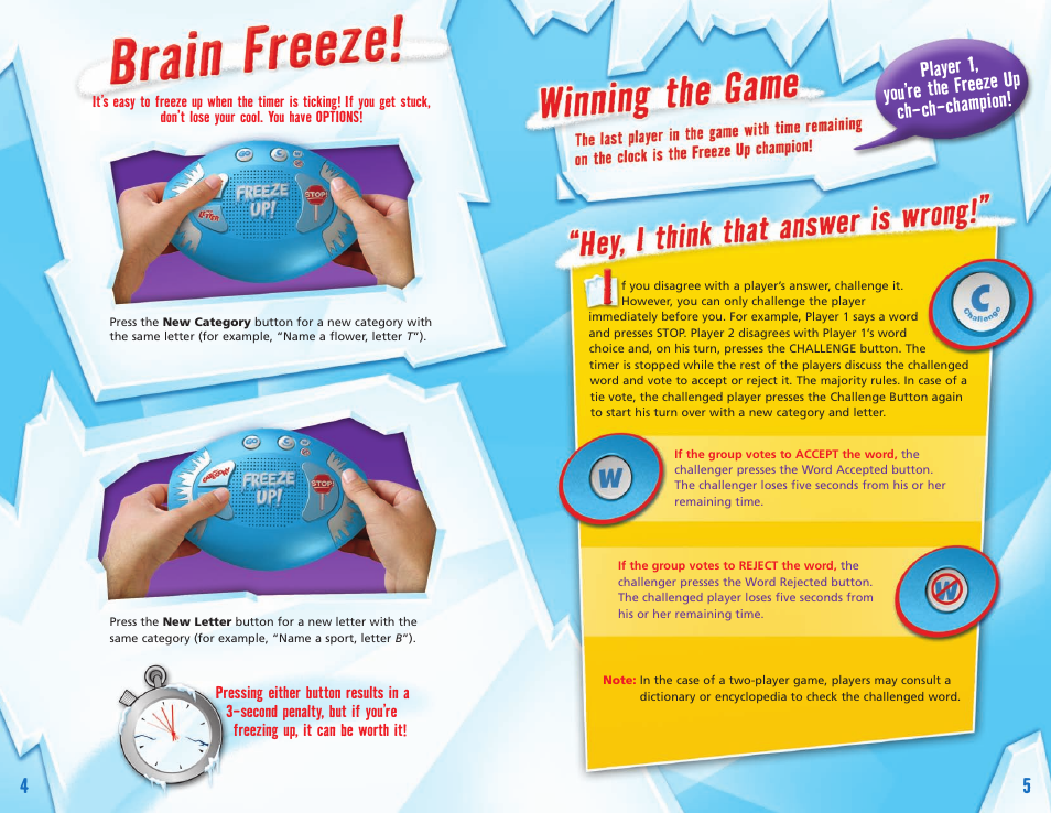 Player 1, you’re the f reeze up ch-ch-cham pion | Learning Resources Freeze Up EI-8920 User Manual | Page 3 / 4