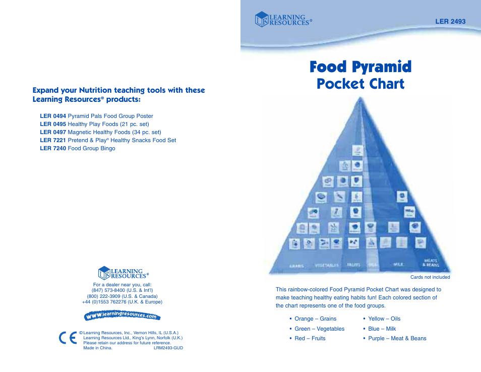 Learning Resources Food Pyramid LER 2493 User Manual | 2 pages