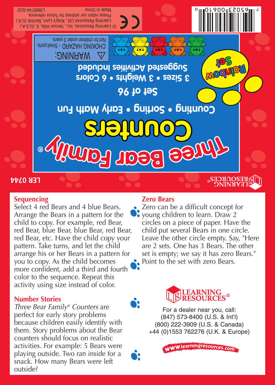 Learning Resources Three Bear Family User Manual | 2 pages