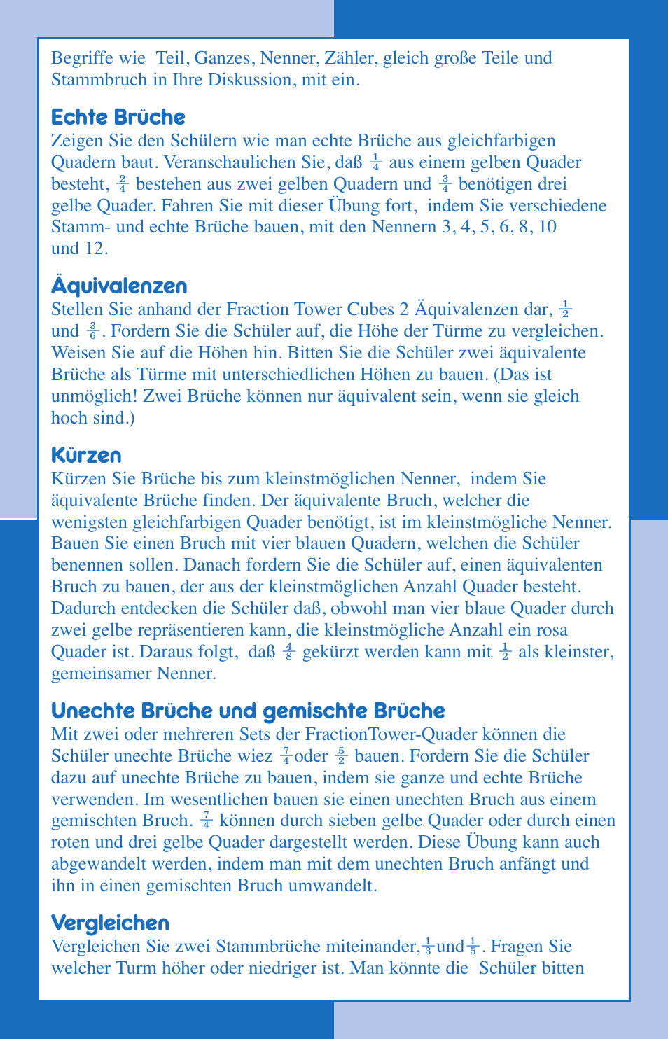 Learning Resources Fraction Tower LER 2510 User Manual | Page 5 / 12