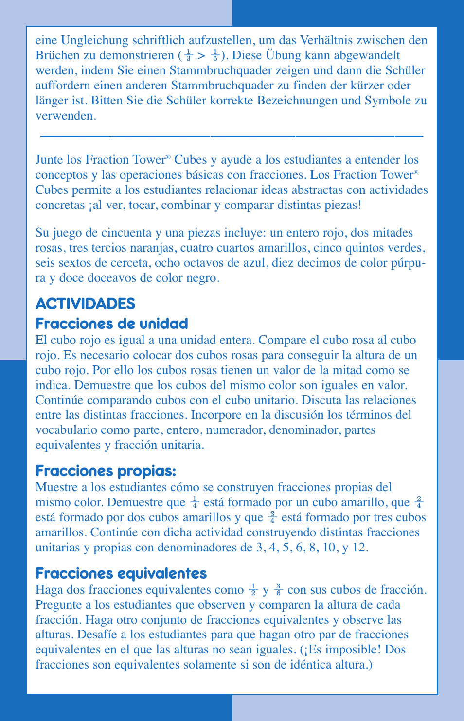 Learning Resources Fraction Tower LER 2510 User Manual | Page 6 / 12