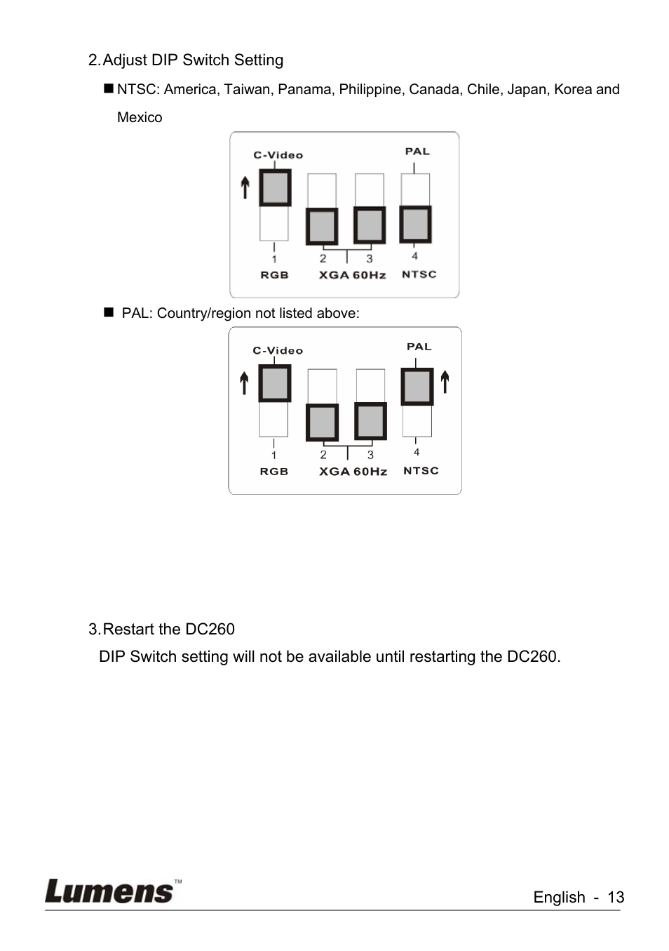 Lumens Technology KX-TG2560BKX-TG2560B DC260 User Manual | Page 14 / 49
