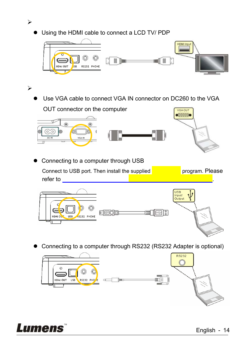 Lumens Technology KX-TG2560BKX-TG2560B DC260 User Manual | Page 15 / 49