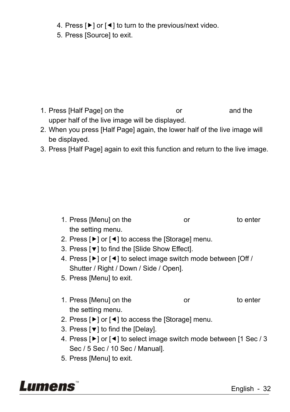 I would like to play the slides (slide show), 14 i would like to play the slides (slide show) | Lumens Technology KX-TG2560BKX-TG2560B DC260 User Manual | Page 33 / 49