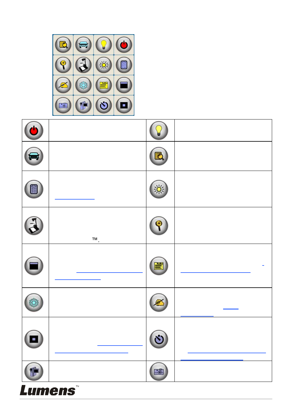Main function menu, 3 main function menu | Lumens Technology PC120 User Manual | Page 28 / 50