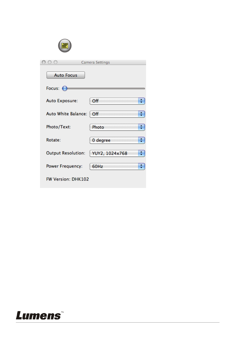 Camera settings | Lumens Technology PC120 User Manual | Page 30 / 50