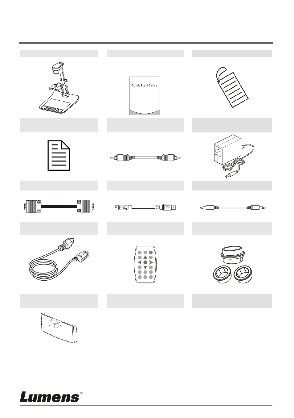Chapter 2, Package content, Chapter 2 package content | Lumens Technology PS750 User Manual | Page 7 / 45