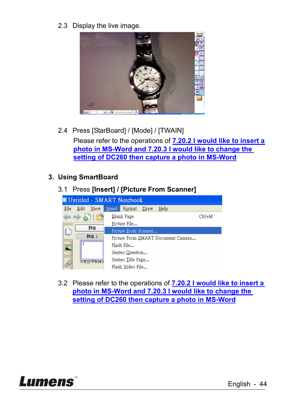 Lumens Technology DC260 User Manual | Page 45 / 49