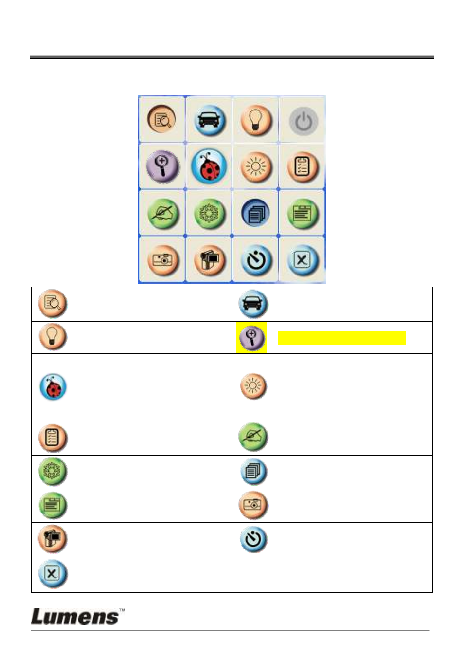 Chapter 6 function menu, Main function menu, 1 main function menu | Lumens Technology VISUAL PRESENTER DC120 User Manual | Page 20 / 32