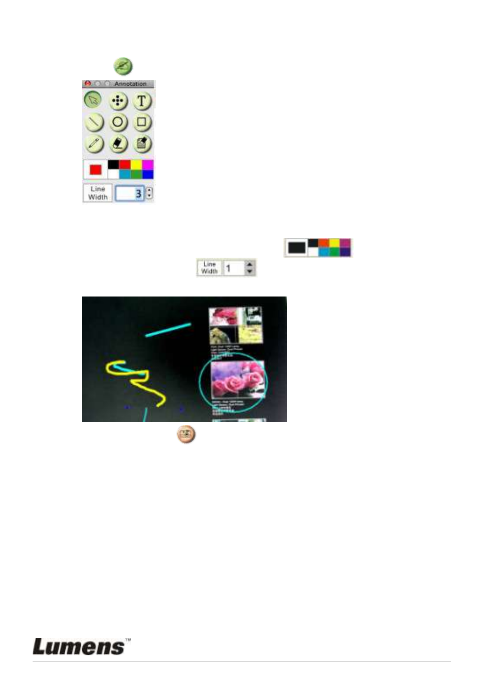 I would like to annotate the live image, 7 i would like to annotate the live image | Lumens Technology VISUAL PRESENTER DC120 User Manual | Page 23 / 32