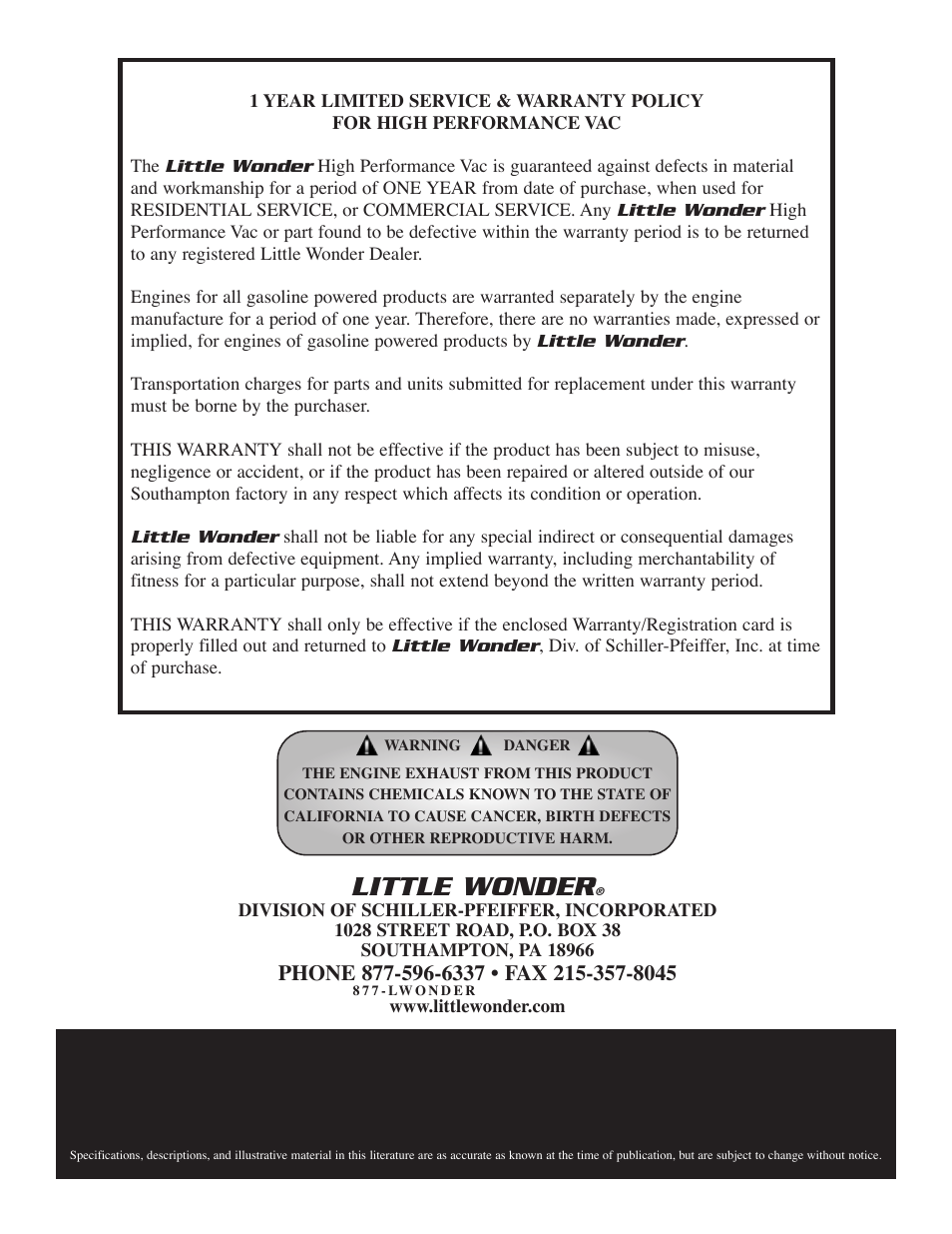 Little wonder | Little Wonder 5601 User Manual | Page 15 / 44