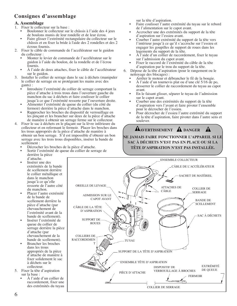 6consignes d’assemblage, A. assemblage | Little Wonder 5601 User Manual | Page 22 / 44