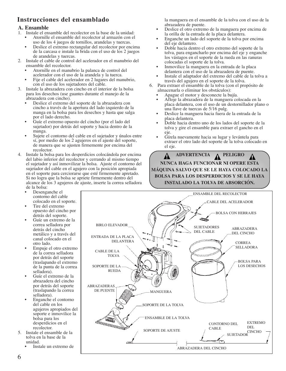 6instrucciones del ensamblado, A. ensamble | Little Wonder 5601 User Manual | Page 36 / 44