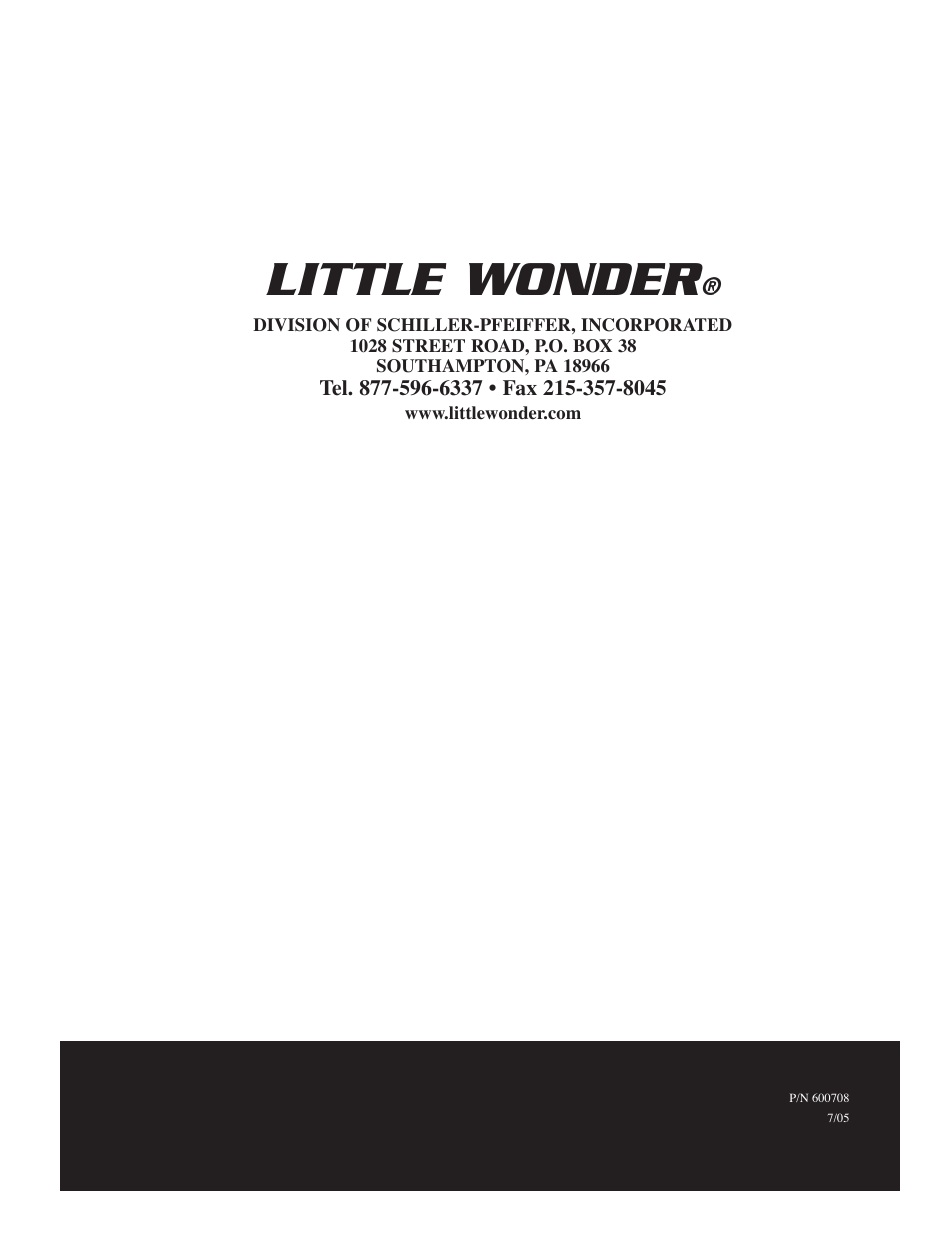 Little wonder | Little Wonder 5601 User Manual | Page 44 / 44
