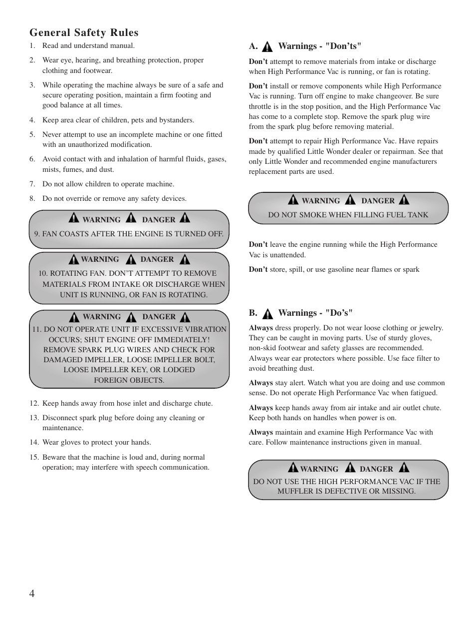 4general safety rules | Little Wonder 5601 User Manual | Page 6 / 44