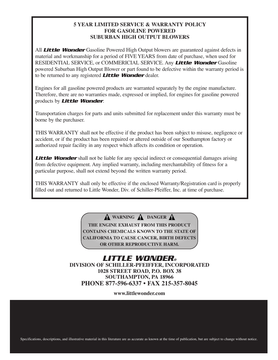 Little wonder | Little Wonder High Output Blower User Manual | Page 10 / 30