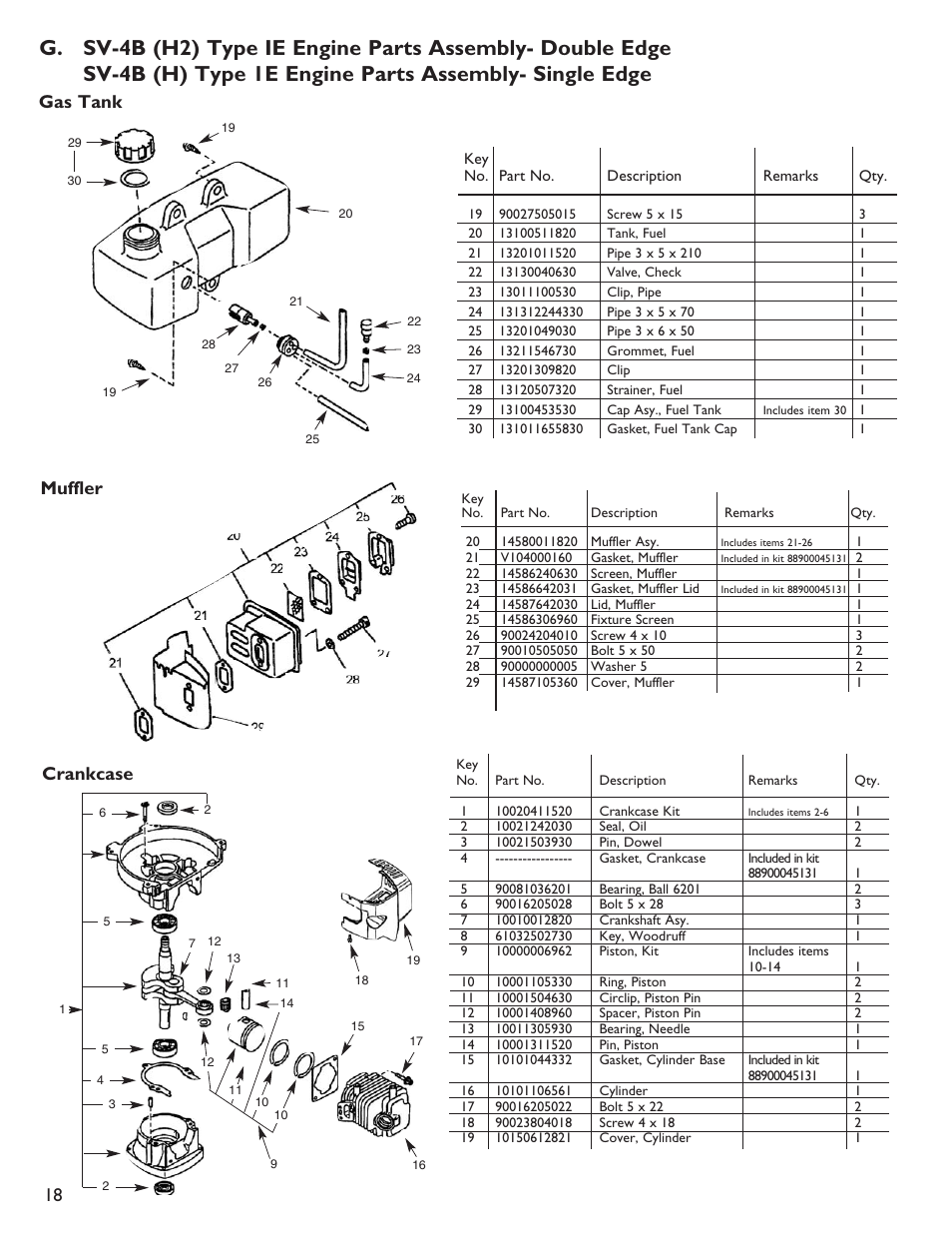 18 gas tank muffler crankcase | Little Wonder 2119 19 User Manual | Page 18 / 62