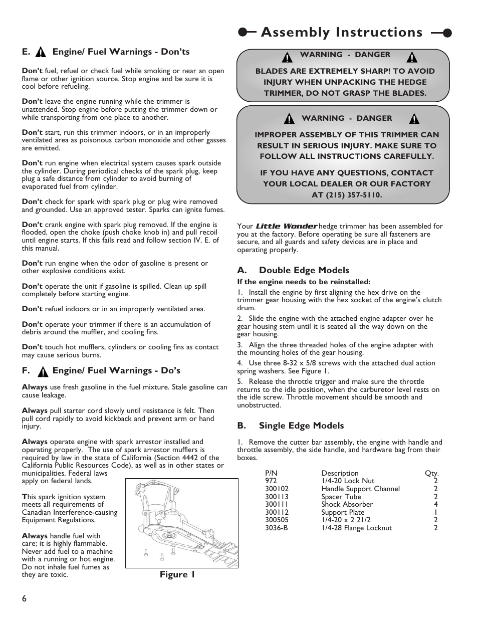 Assembly instructions | Little Wonder 2119 19 User Manual | Page 6 / 62