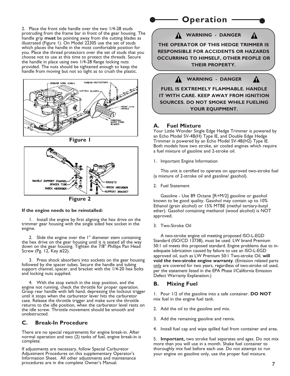 Operation | Little Wonder 2119 19 User Manual | Page 7 / 62