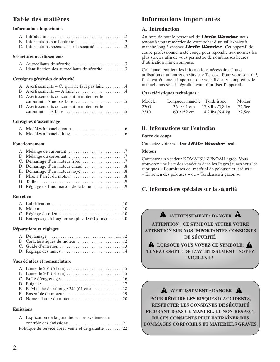 Little Wonder 2300 User Manual | Page 24 / 66