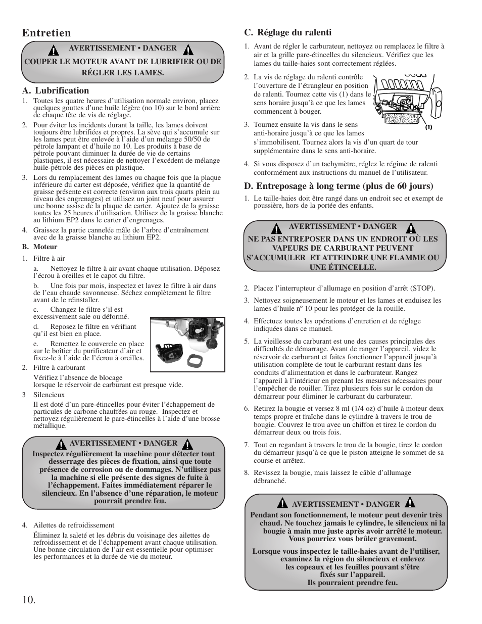 Entretien | Little Wonder 2300 User Manual | Page 32 / 66