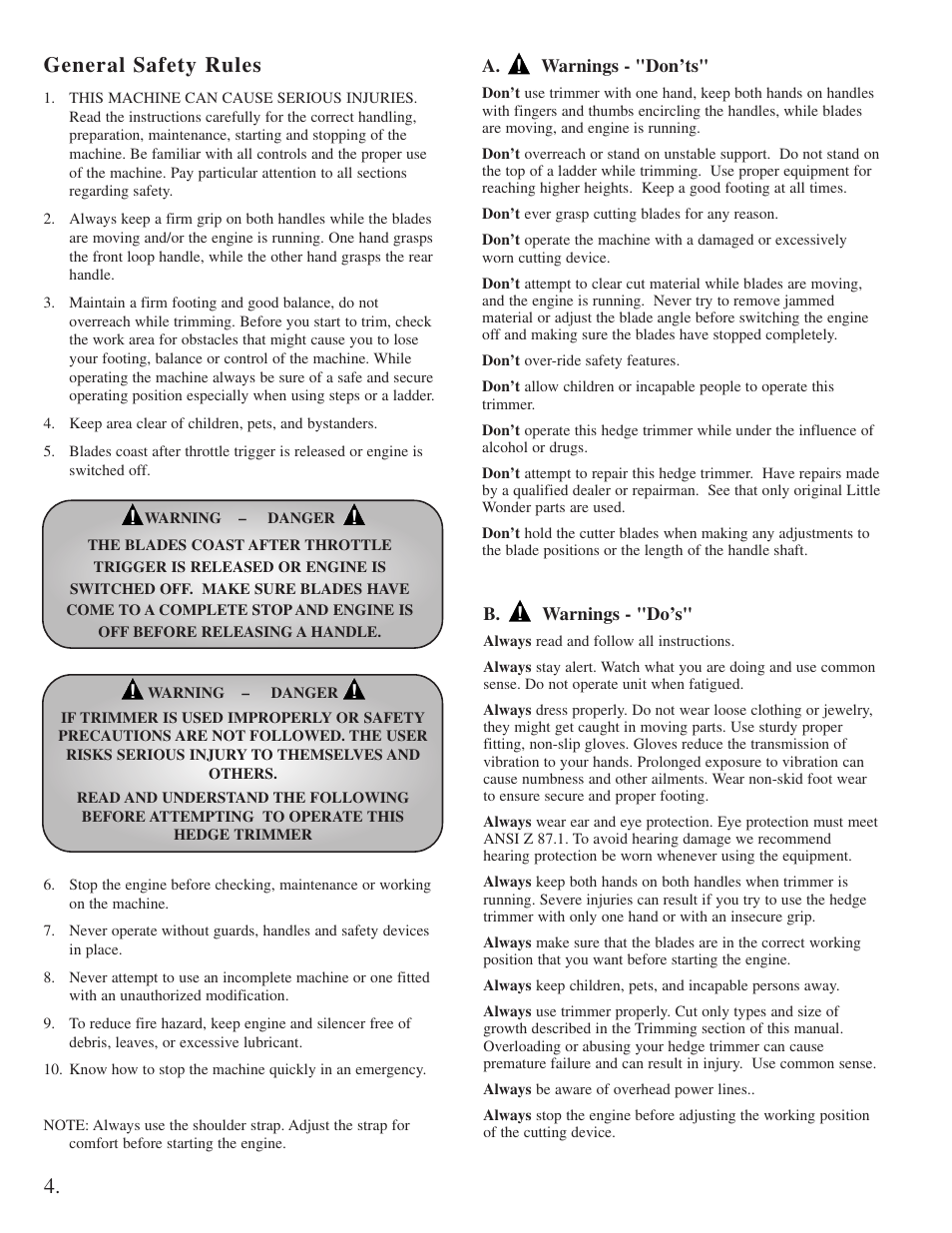 General safety rules | Little Wonder 2300 User Manual | Page 4 / 66