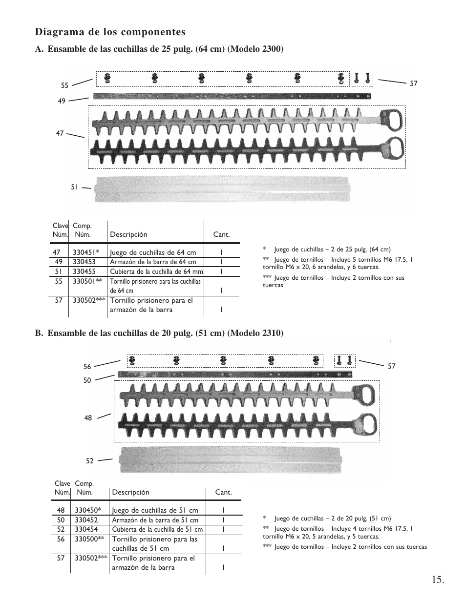 Diagrama de los componentes | Little Wonder 2300 User Manual | Page 59 / 66