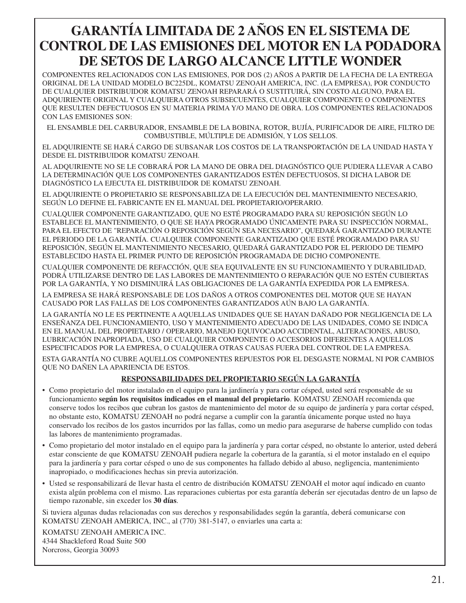 Little Wonder 2300 User Manual | Page 65 / 66