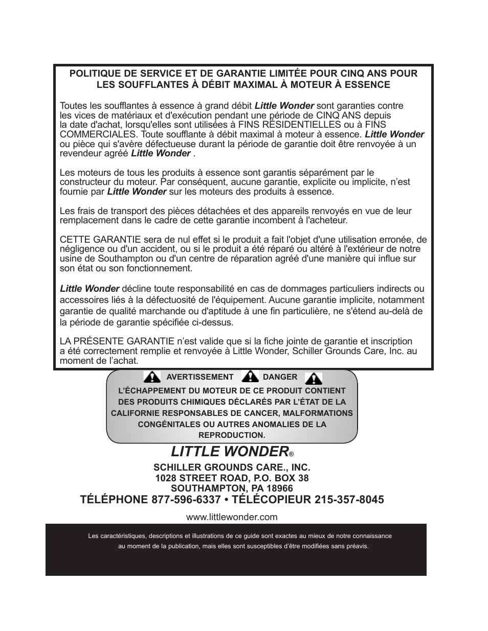 Little wonder | Little Wonder OPTIMAX 9131-00-01 User Manual | Page 42 / 42