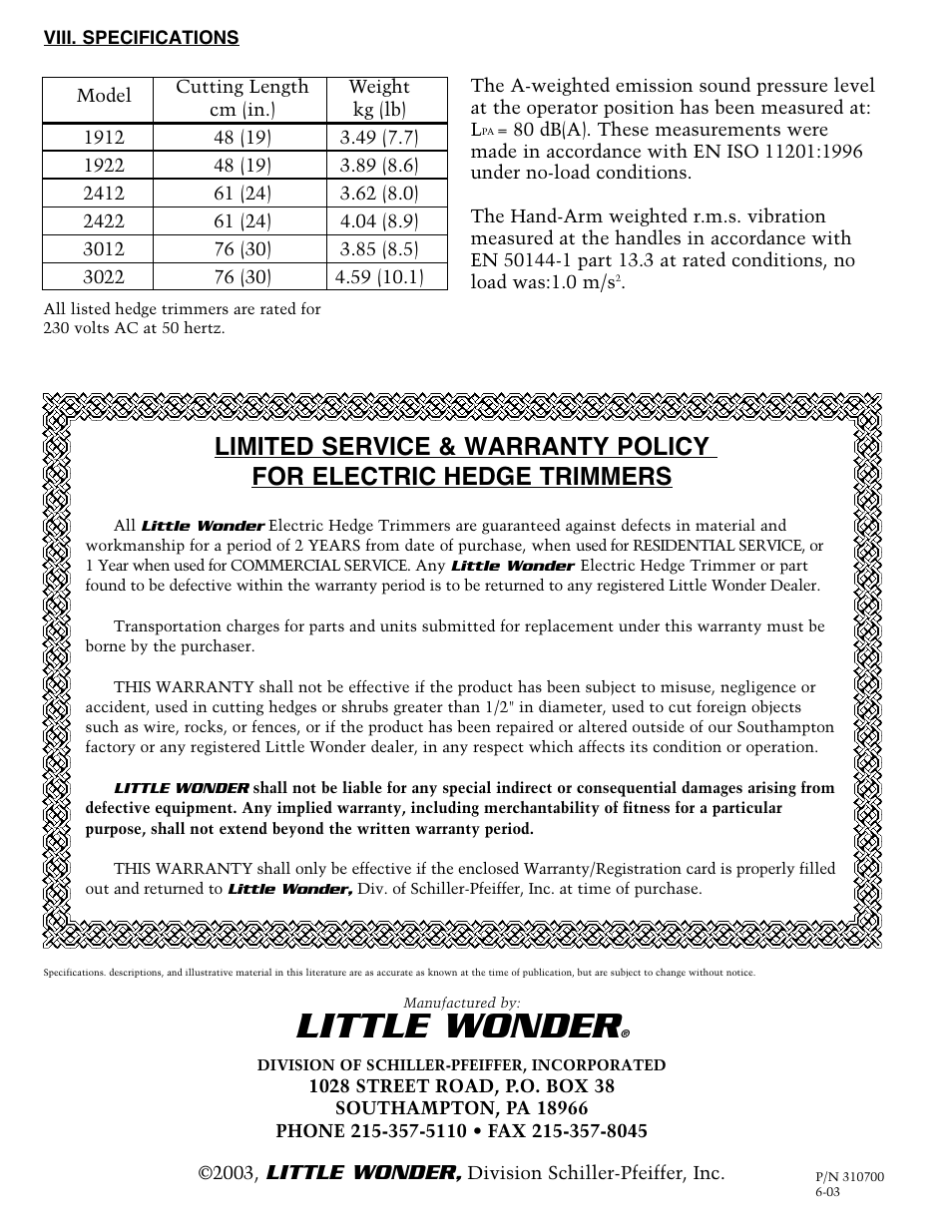 Little wonder | Little Wonder SINGLE EDGED 1912 User Manual | Page 14 / 42