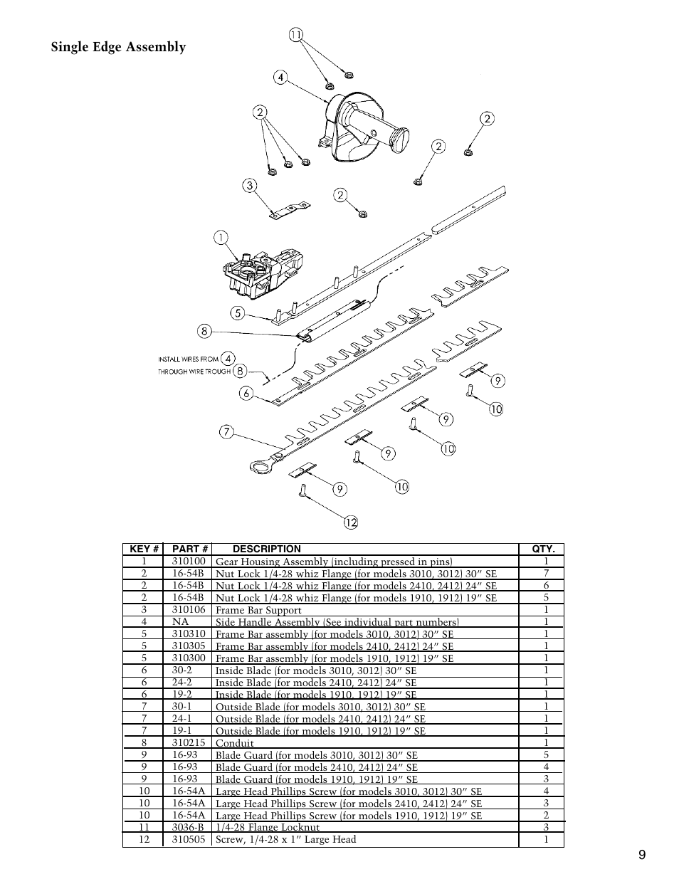 Single edge assembly 9 | Little Wonder SINGLE EDGED 1912 User Manual | Page 9 / 42