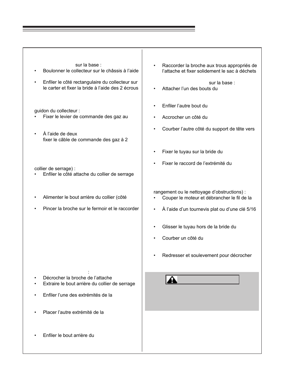 Little wonder hpv, Assemblage, Avertissement | Little Wonder HPV 5611 User Manual | Page 36 / 78