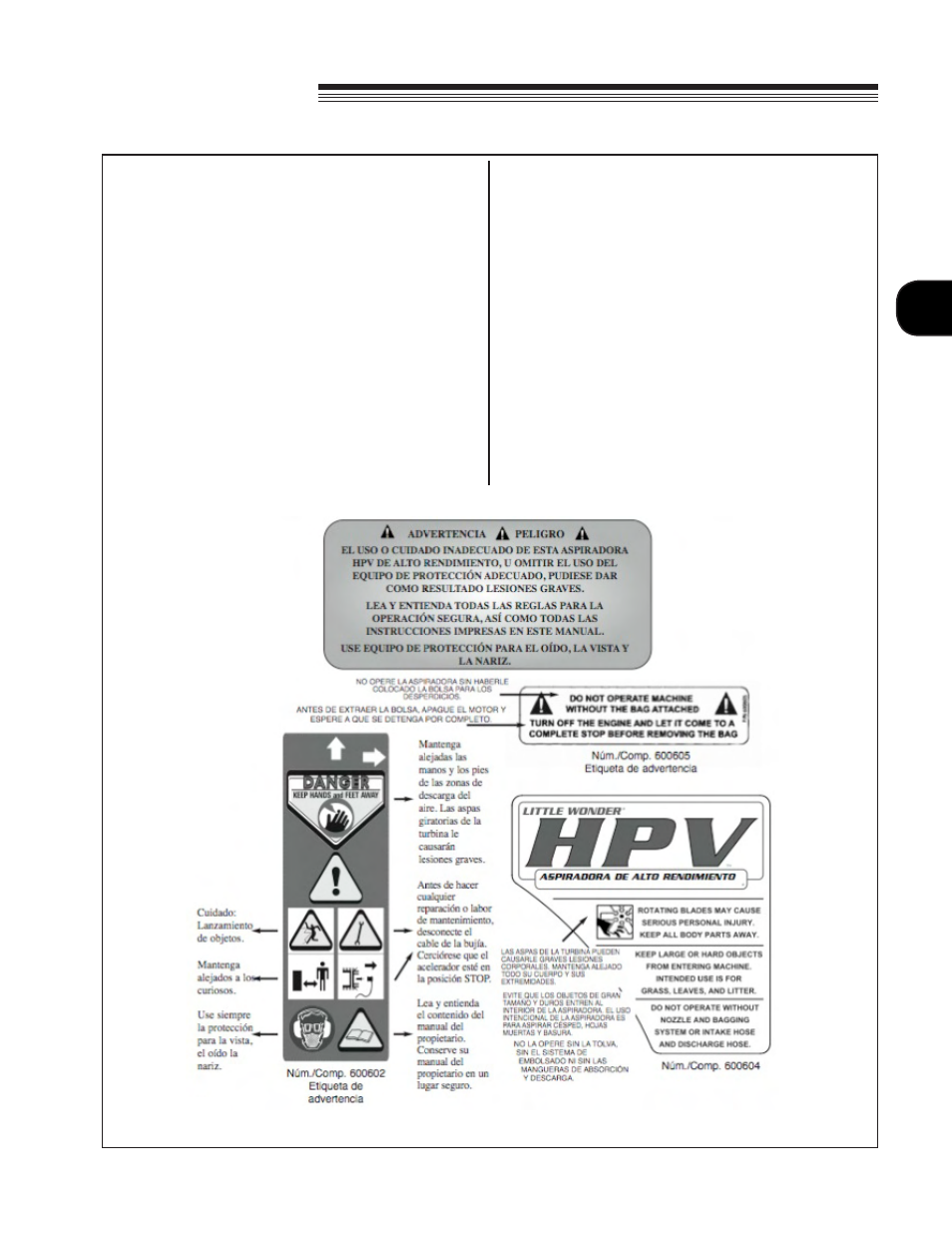 Little wonder hpv, Seguridad | Little Wonder HPV 5611 User Manual | Page 57 / 78