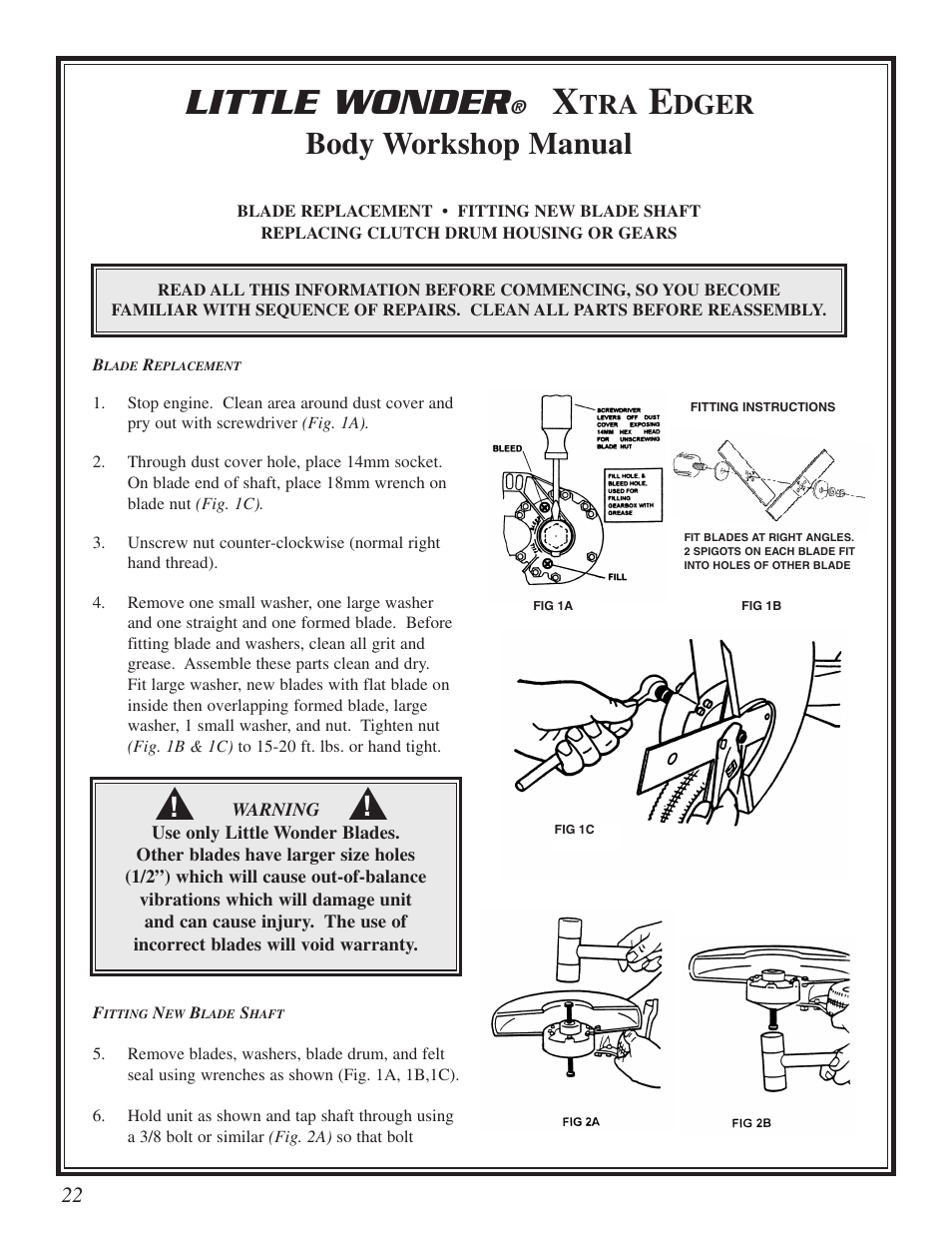Little wonder, Body workshop manual, Dger | Little Wonder Xtra User Manual | Page 22 / 32