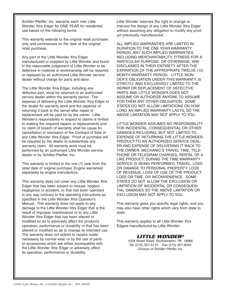 Little wonder | Little Wonder Xtra User Manual | Page 32 / 32