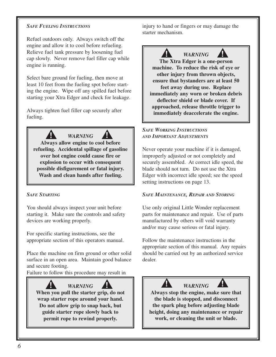 Little Wonder Xtra User Manual | Page 6 / 32