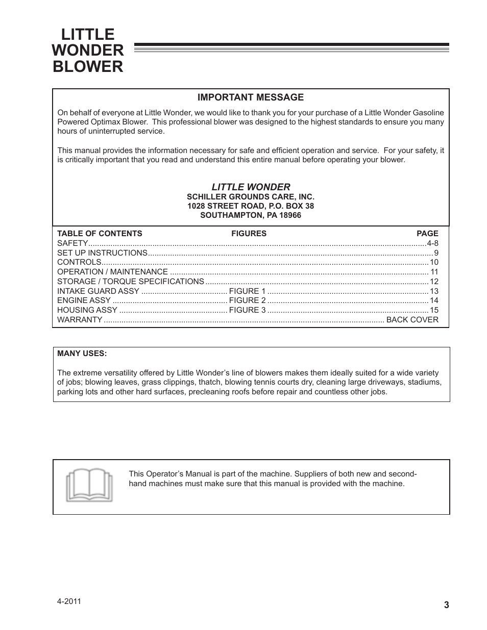 Little wonder blower | Little Wonder OPTIMAX 91270-03-01 User Manual | Page 3 / 16