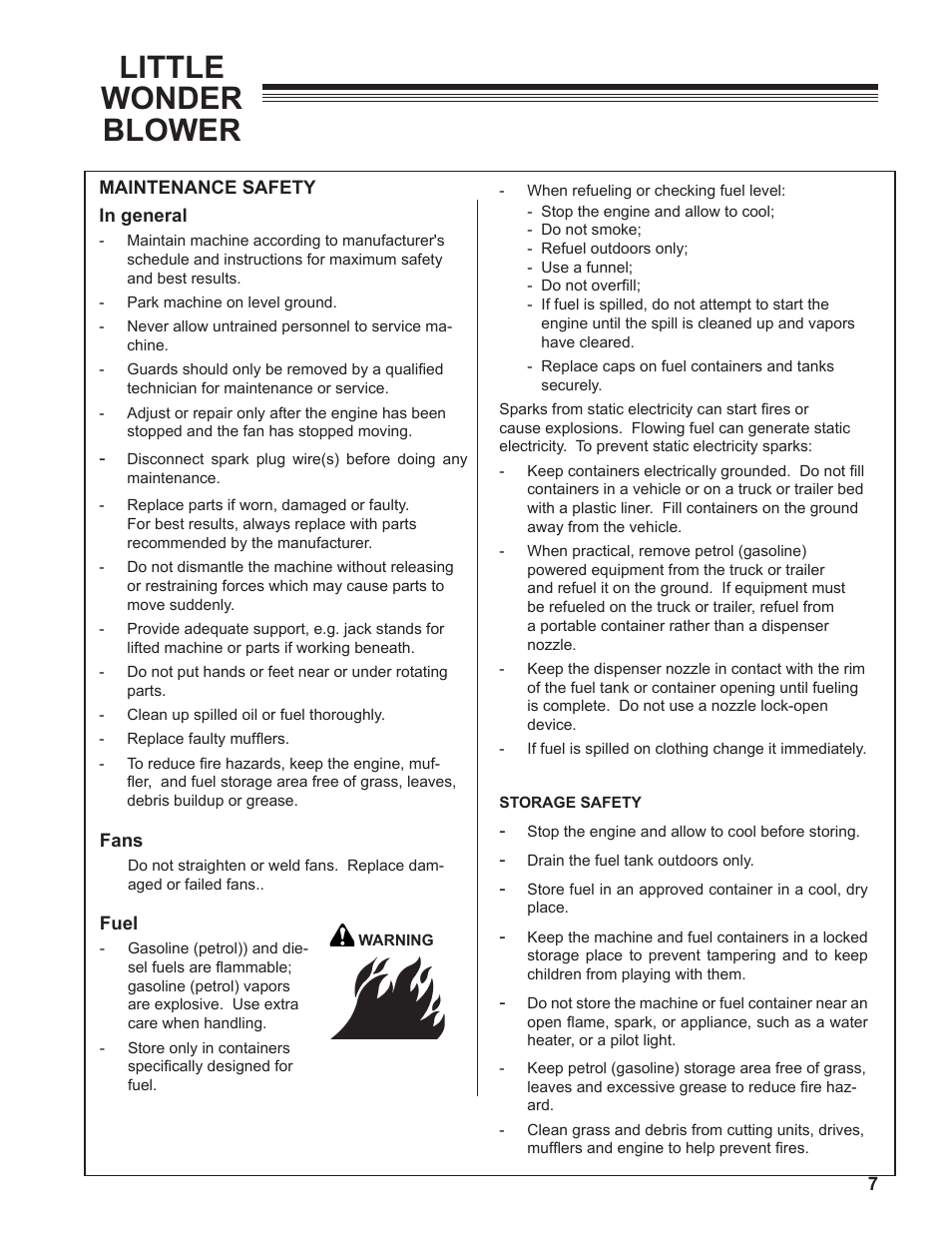 Little wonder blower | Little Wonder OPTIMAX 91270-03-01 User Manual | Page 7 / 16