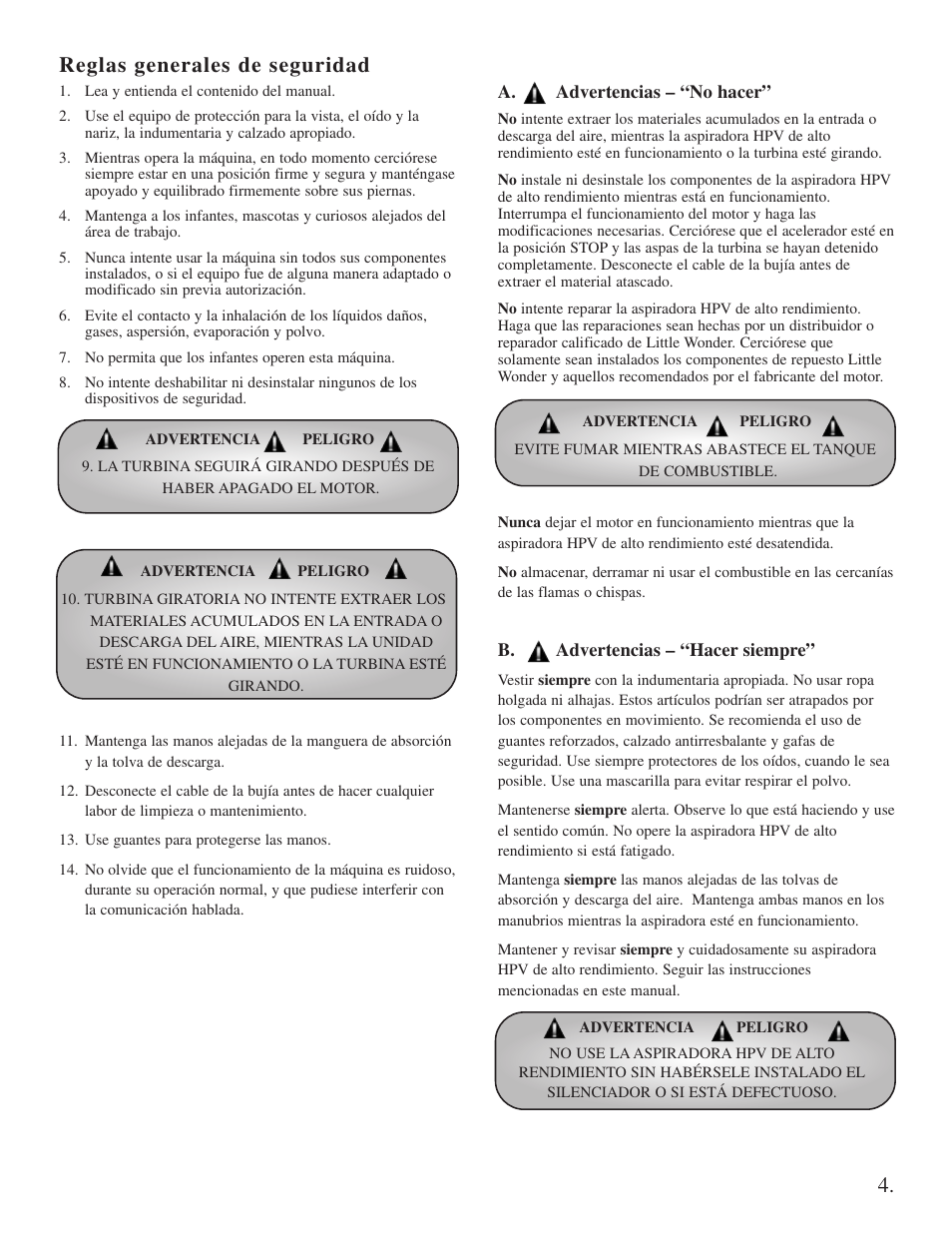 Reglas generales de seguridad | Little Wonder Little Wonder User Manual | Page 17 / 40