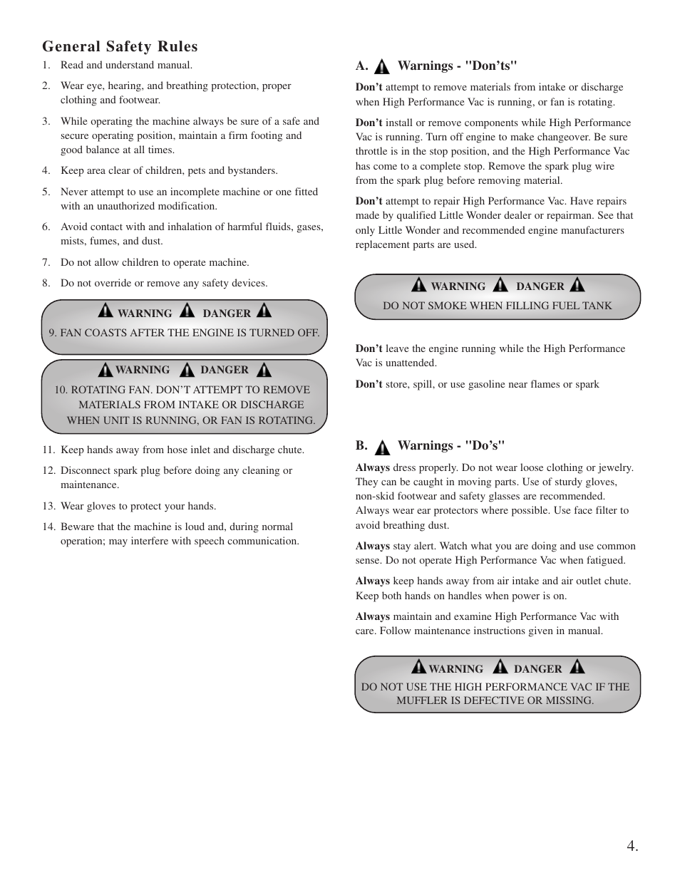 General safety rules | Little Wonder Little Wonder User Manual | Page 5 / 40