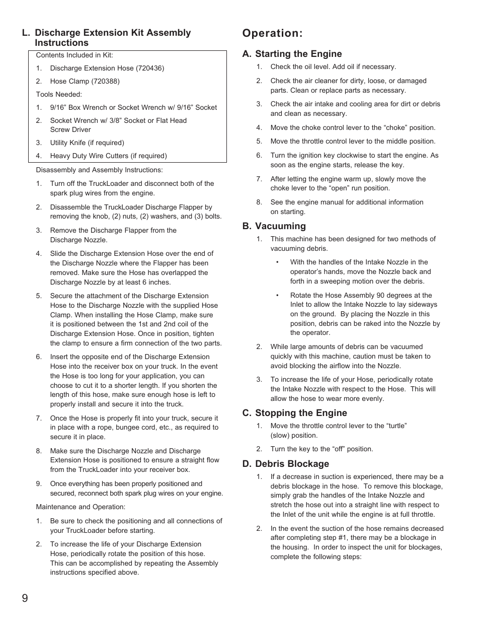 Operation | Little Wonder 8221 User Manual | Page 10 / 20